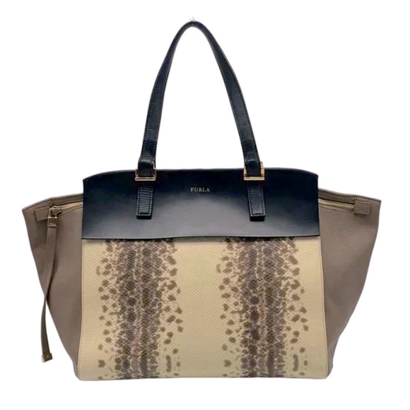 Furla Python Colorblock Leather Dolce Vita long strap - Picture 2 of 12